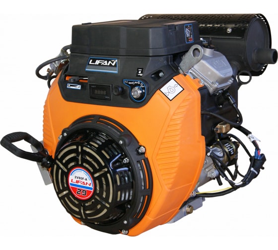 Двигатель Lifan LF2V80F-A, 29 л.с. D25 20А датчик давл./м, м/радиатор, счетчик моточасов